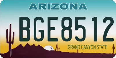 AZ license plate BGE8512