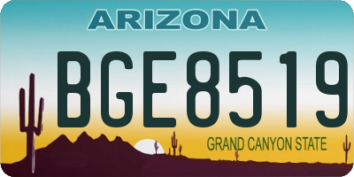 AZ license plate BGE8519