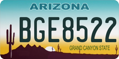 AZ license plate BGE8522