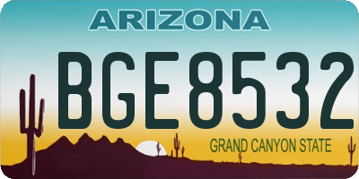 AZ license plate BGE8532