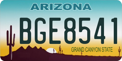 AZ license plate BGE8541