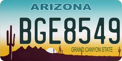 AZ license plate BGE8549