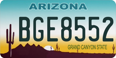 AZ license plate BGE8552
