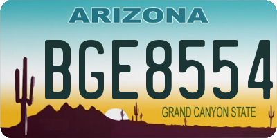 AZ license plate BGE8554