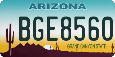 AZ license plate BGE8560