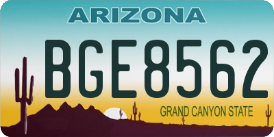 AZ license plate BGE8562