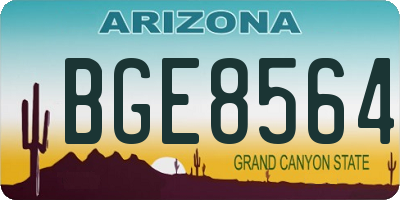 AZ license plate BGE8564