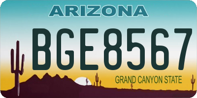 AZ license plate BGE8567