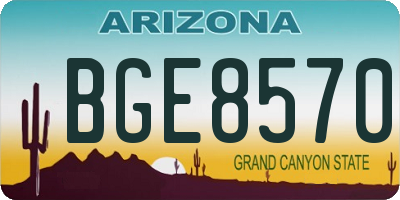AZ license plate BGE8570
