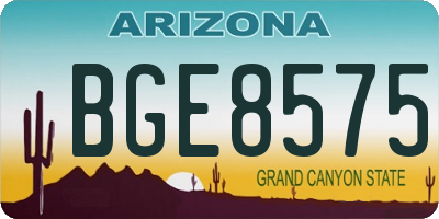 AZ license plate BGE8575