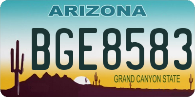 AZ license plate BGE8583