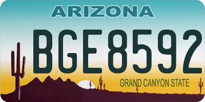 AZ license plate BGE8592