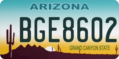 AZ license plate BGE8602