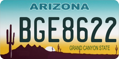 AZ license plate BGE8622