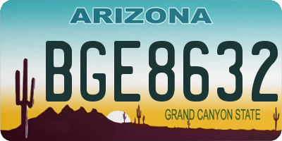 AZ license plate BGE8632