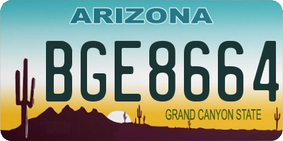 AZ license plate BGE8664