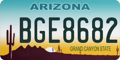 AZ license plate BGE8682