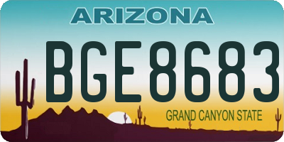 AZ license plate BGE8683