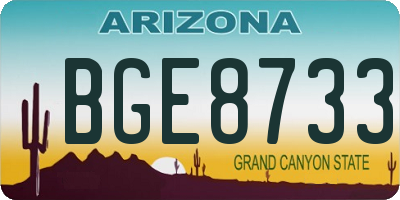 AZ license plate BGE8733
