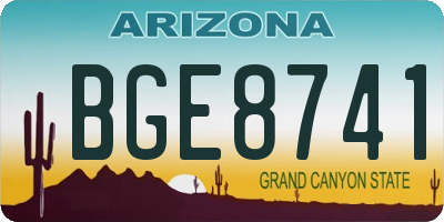 AZ license plate BGE8741