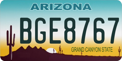 AZ license plate BGE8767