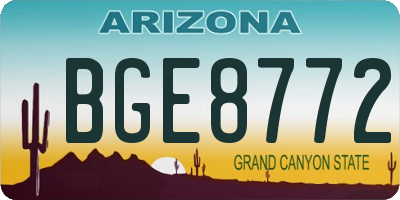 AZ license plate BGE8772