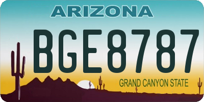 AZ license plate BGE8787