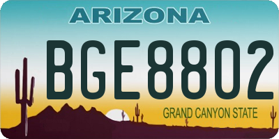 AZ license plate BGE8802