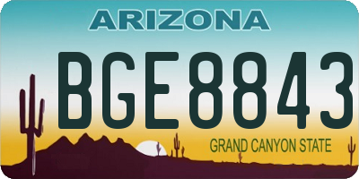 AZ license plate BGE8843