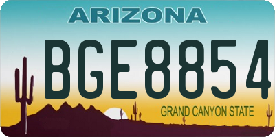 AZ license plate BGE8854