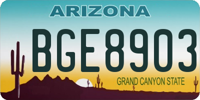 AZ license plate BGE8903