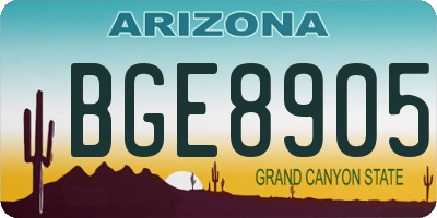 AZ license plate BGE8905