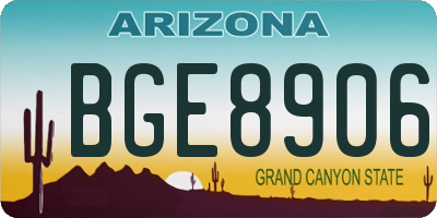 AZ license plate BGE8906