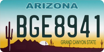 AZ license plate BGE8941