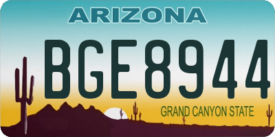 AZ license plate BGE8944