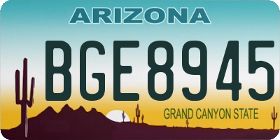 AZ license plate BGE8945