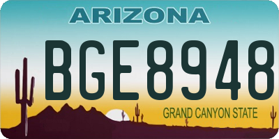 AZ license plate BGE8948
