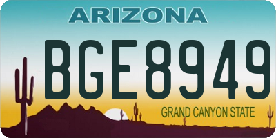 AZ license plate BGE8949