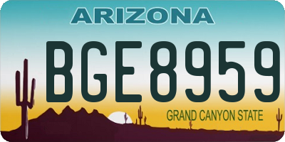 AZ license plate BGE8959