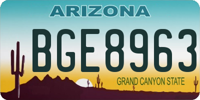 AZ license plate BGE8963