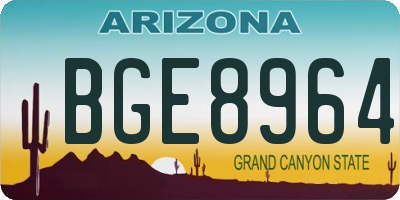 AZ license plate BGE8964