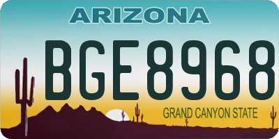 AZ license plate BGE8968