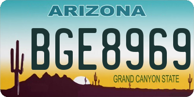 AZ license plate BGE8969