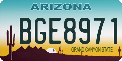 AZ license plate BGE8971