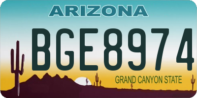 AZ license plate BGE8974