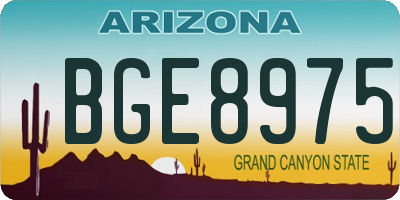 AZ license plate BGE8975