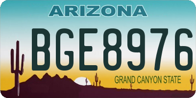 AZ license plate BGE8976