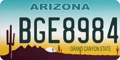 AZ license plate BGE8984