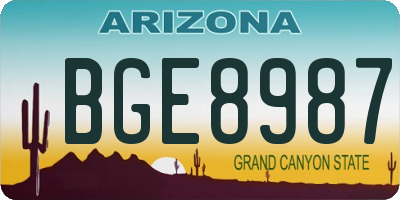 AZ license plate BGE8987