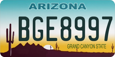 AZ license plate BGE8997